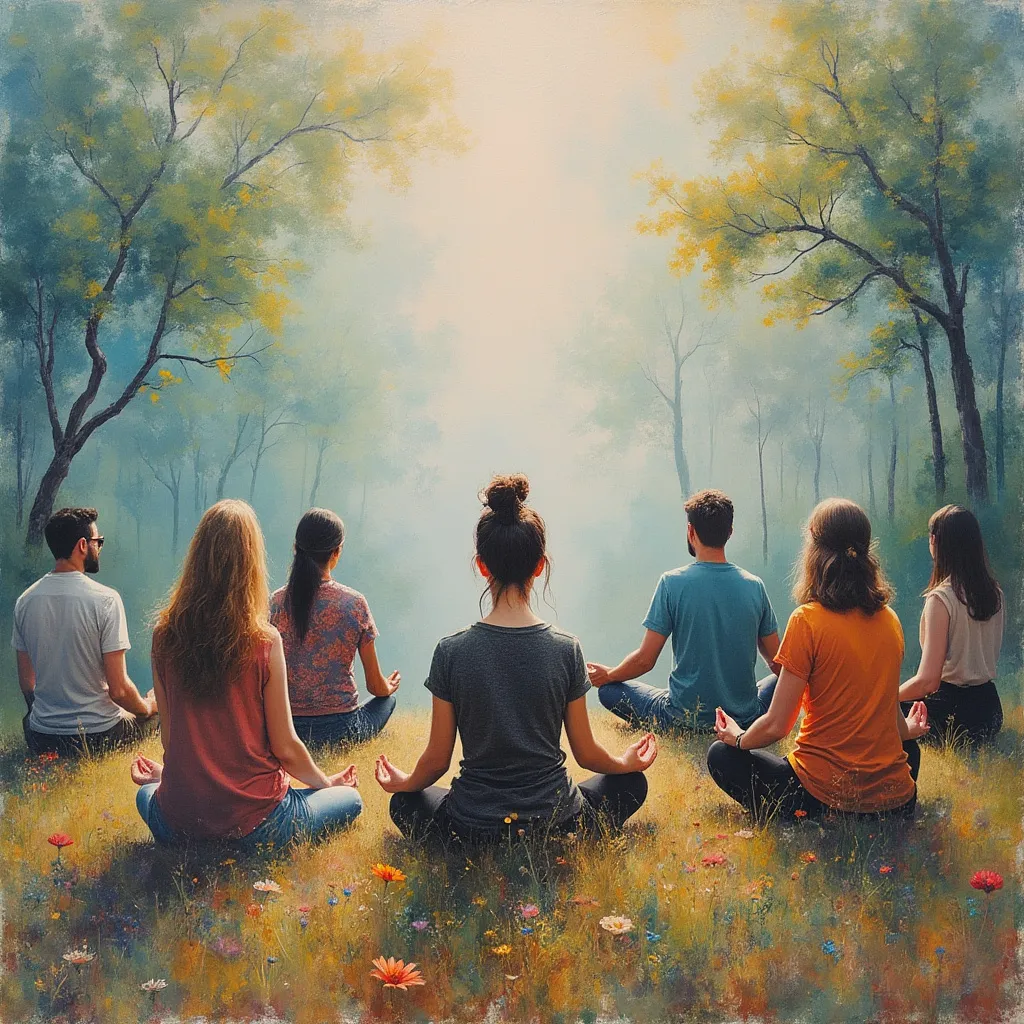 Aula de meditação coletiva